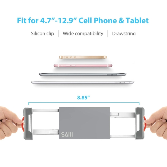 NIB Cell phone and tablet stand, adjustable, silver - Picture 3 of 5